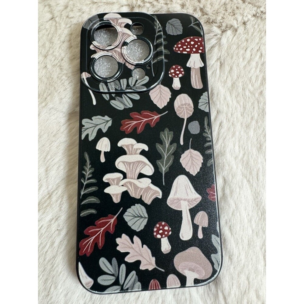 IPhone 15 Pro Phone Case Cottagecore  Mushrooms Boho Black Fall New Unbranded